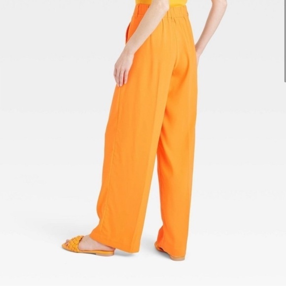NWOT Orange Wide-Leg Pants - Picture 3 of 7